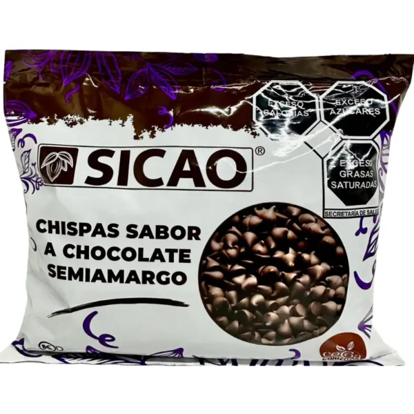 Empaque de la marca Sicao con chispas sabor chocolate 500gr Frente