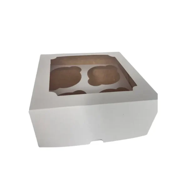 Caja para 4 cupcake con medidas (16x16x7.5) 50pz