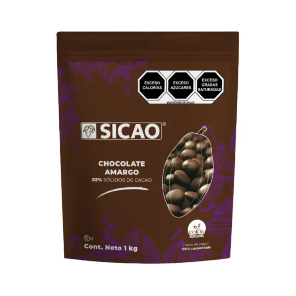 Bolsa de Sicao Chocolate semiamargo 52% Waffers coontenido 1kilo