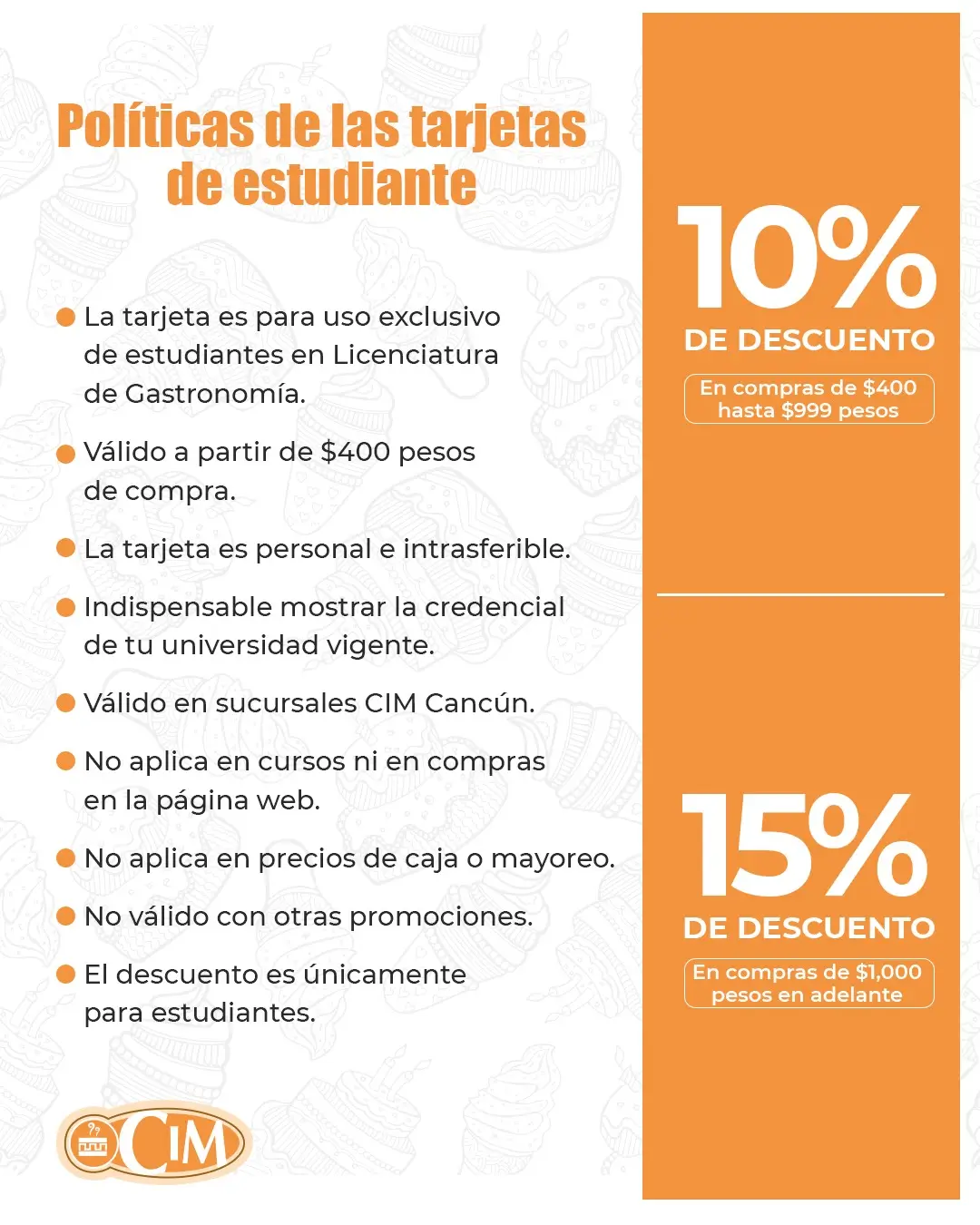 Políticas tarjetas de estudiantes CIM