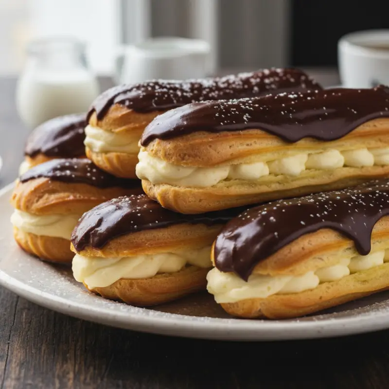 Curso eclairs de chocolate