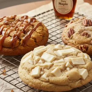 GALLETAS ESTILO NY_ MAPLE, CHOCOLATE BLANCO Y NUEZ PECANA