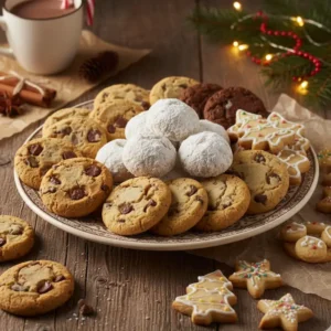 GALLETERÍA NAVIDEÑA_ CHOCO CHIP, GALLETAS DE MANTEQUILLA Y BESOS DE NUEZ