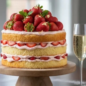 Curso en Cancún - Postre para Cena de Año Nuevo: Pastel de Champaña y Fresas - Diciembre