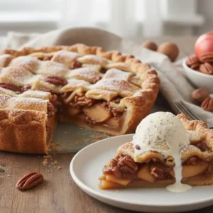 TARTA DE MANZANA CON NUEZ PECANA